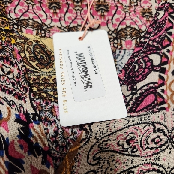 NWT Anthropologie Skies are Blue Alora printed wrap mini Dress - Picture 4 of 11